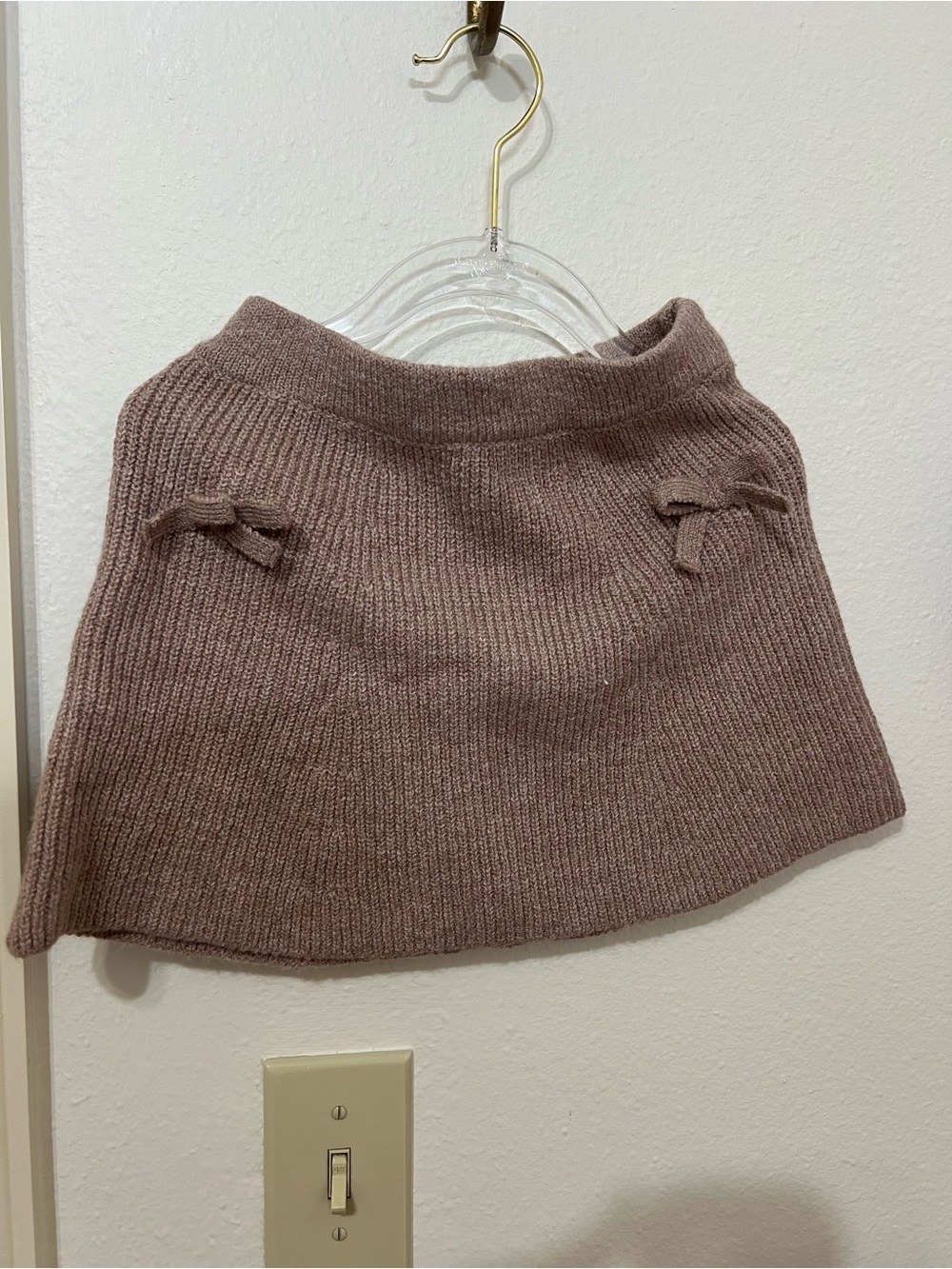 Zara Kids Knit A-Line Skirt with Bow Accents - Mauve